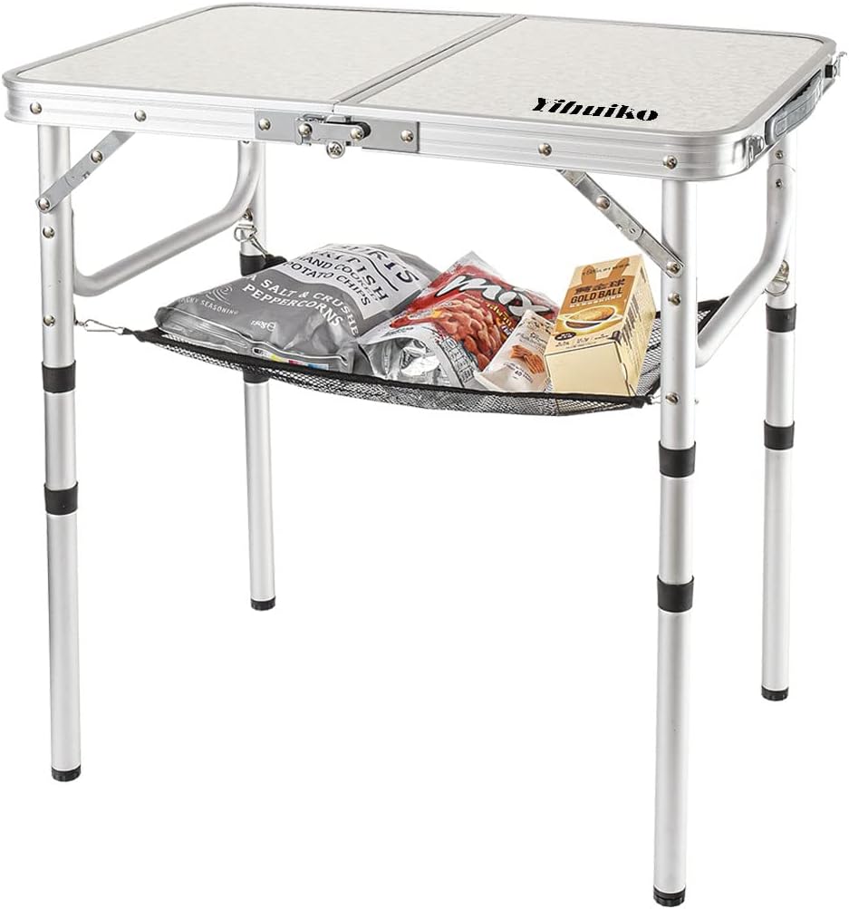 Adjustable Height Portable Folding Camping Table with Aluminum Legs H4547