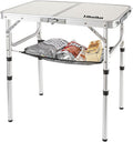 Adjustable Height Portable Folding Camping Table with Aluminum Legs H4547