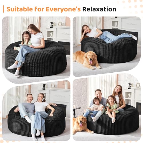 5FT Grey Memory Foam Bean Bag Chair with Plush Cover E82971