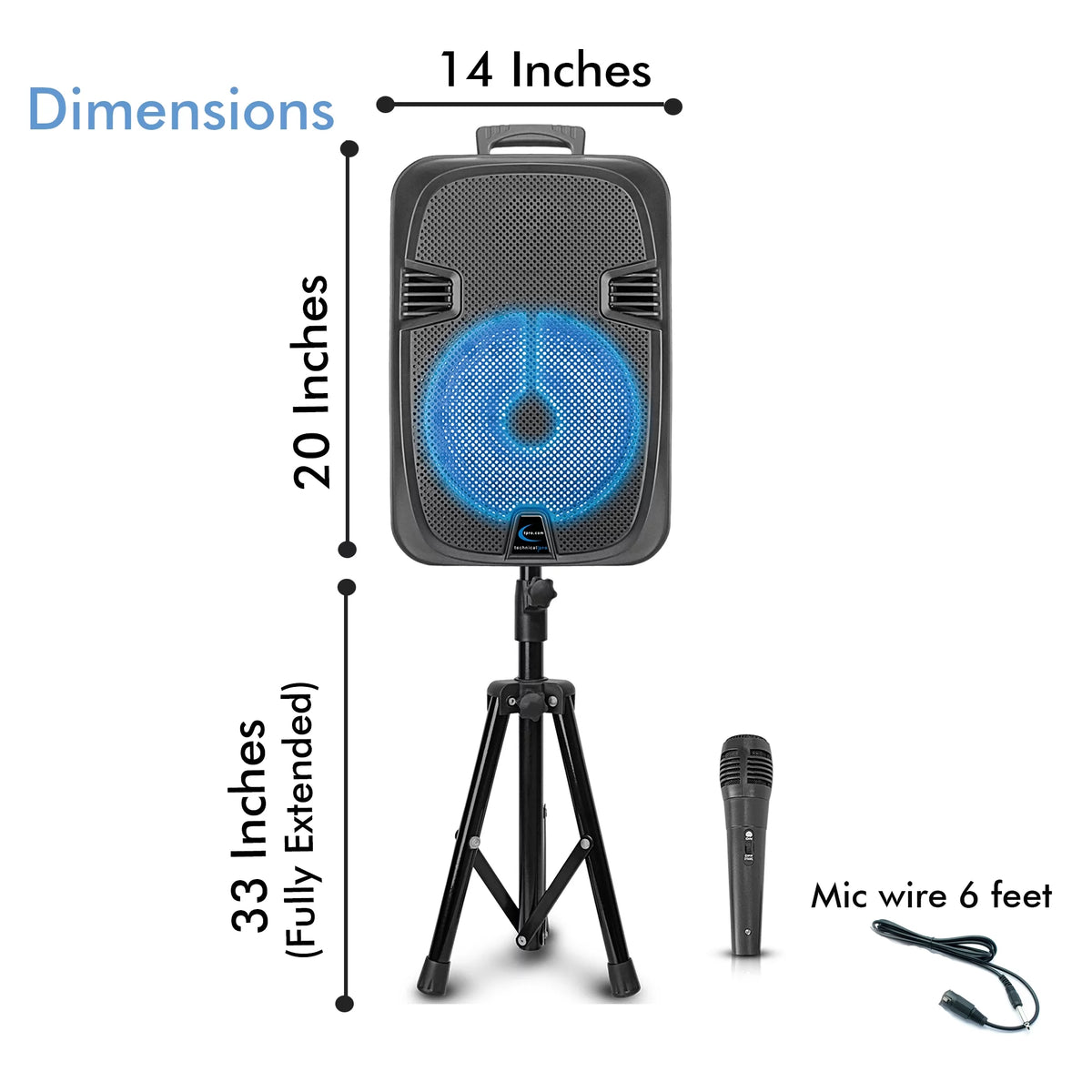 2000 Watts Rechargeable 12 Inch Bluetooth LED Speaker Q33877