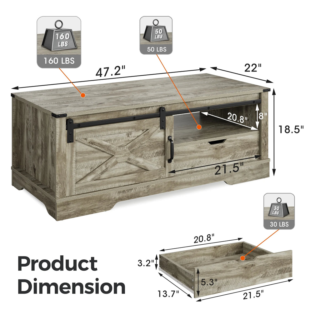 Light Gray Rectangular Coffee Table E28225