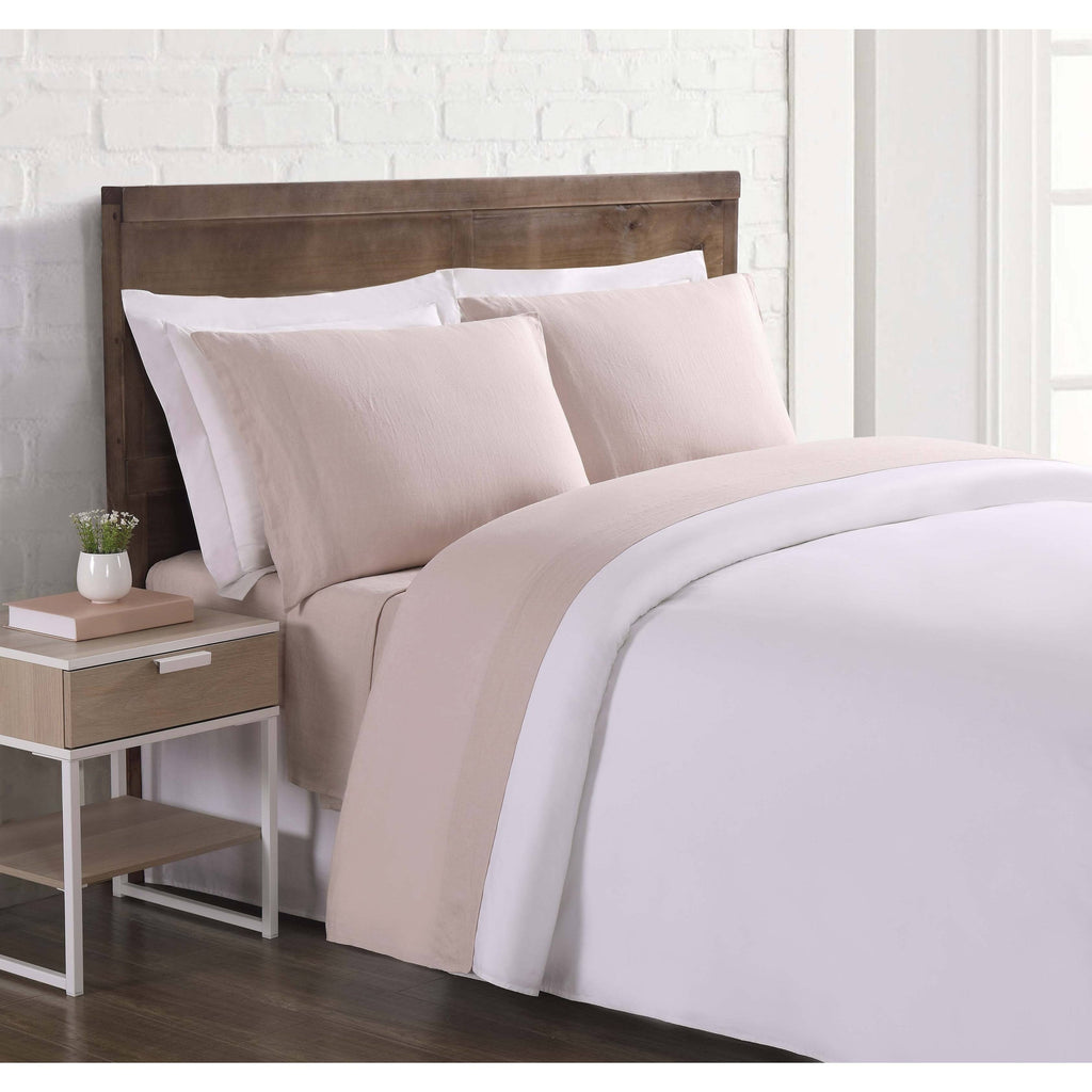 Blush Flax Linen California King Sheet Set D31965