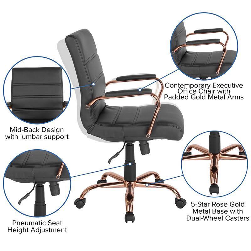 Black Leather Executive Swivel Office Chair J4586