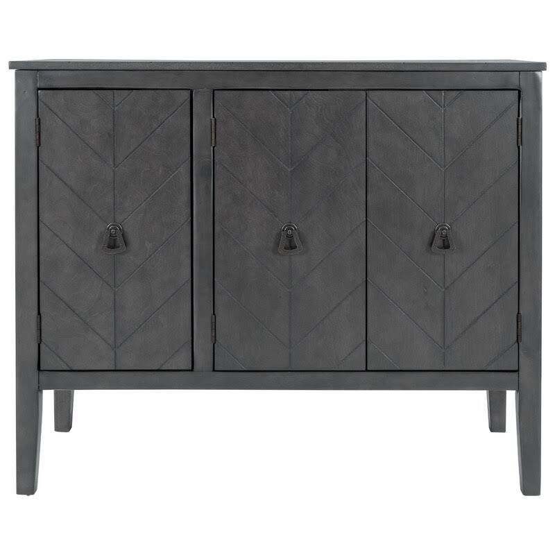 Grey Wooden Accent Storage Cabinet with Adjustable Shelf B758147