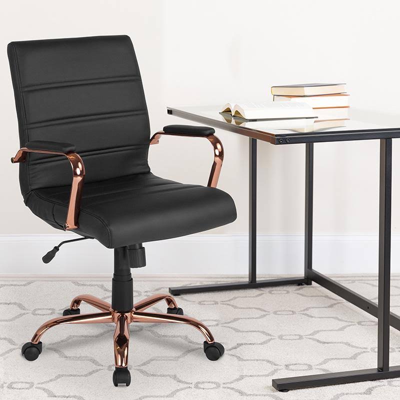 Black Leather Executive Swivel Office Chair J4586