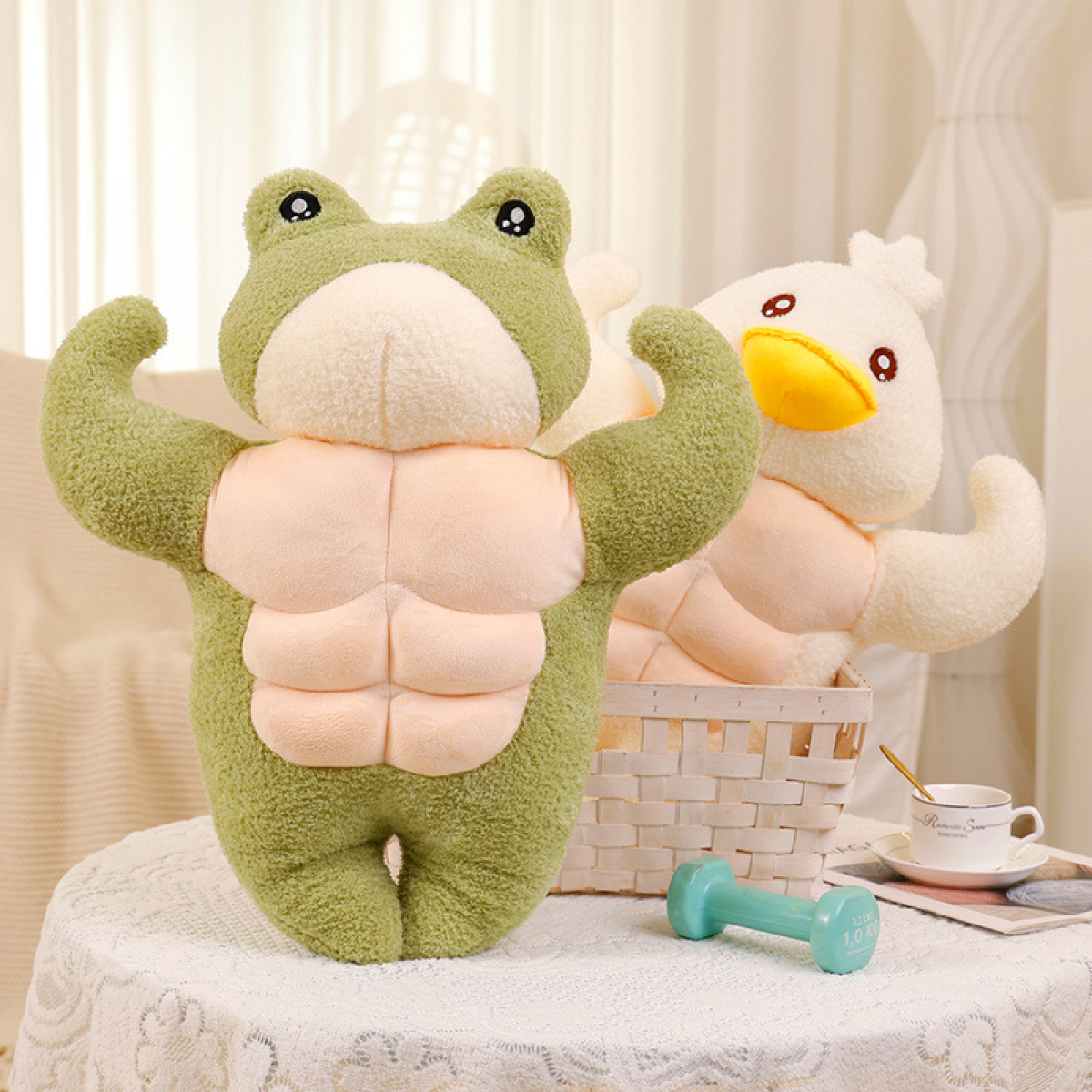 White 3D Muscular Duck Plush 21.6in O748546