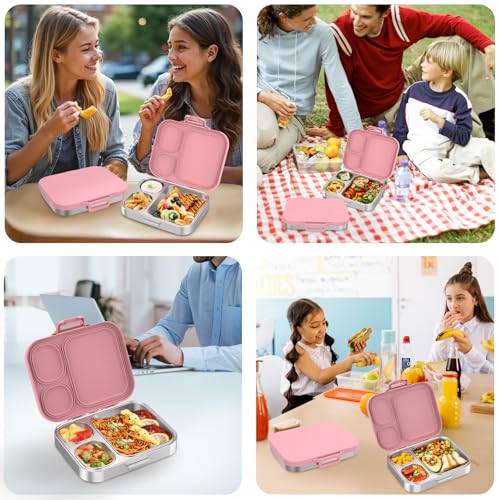 Stainless Steel 3-Compartment Leakproof Lunch Box I3828