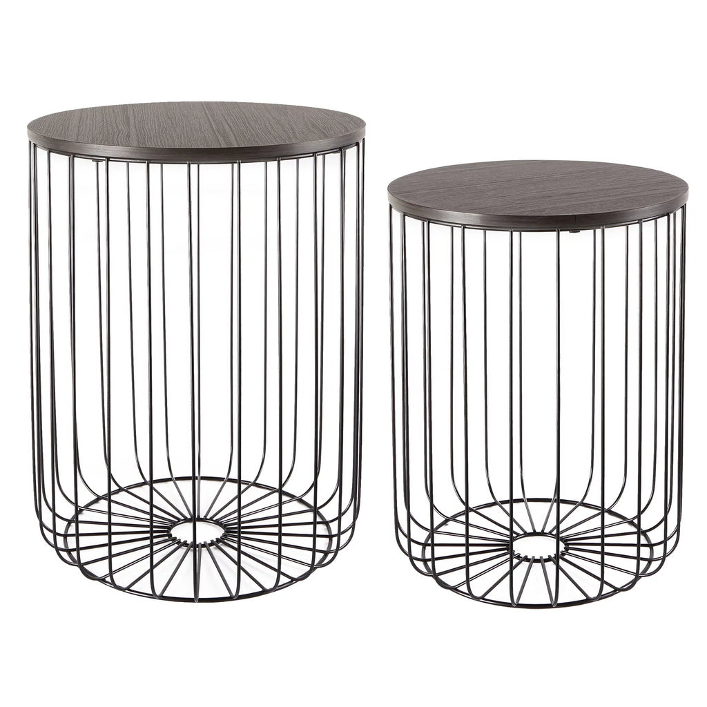 Set of 2 Walnut Finish Nesting Tables P574700