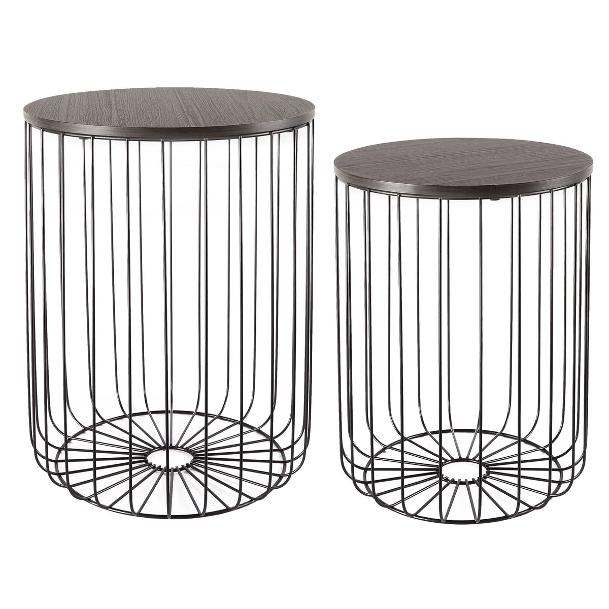 Set of 2 Walnut Finish Nesting Tables P574700