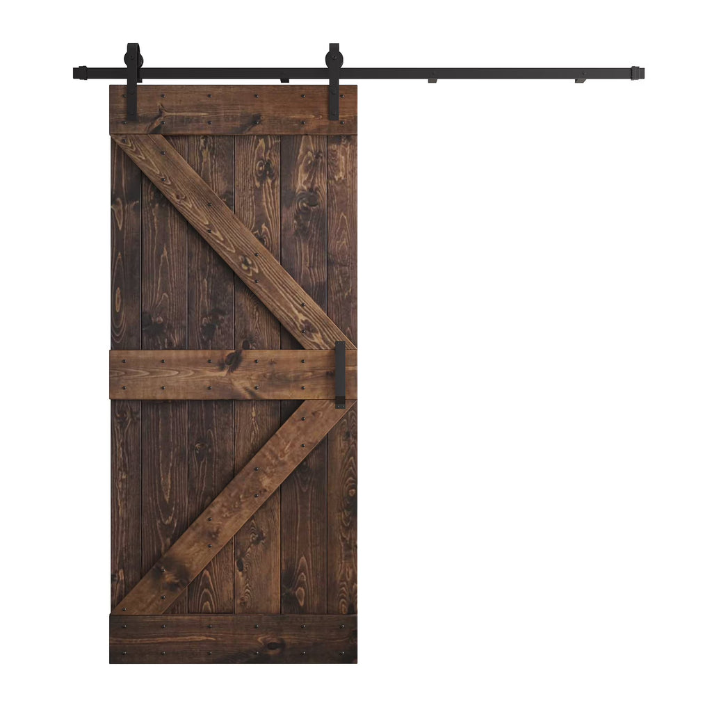 Knotty Pine Wood Sliding Barn Door With Hardware Kit S3864