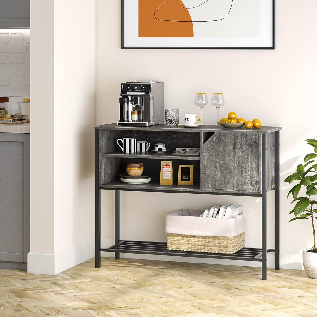 Black Kitchen Sideboard with Storage Buffet Cabinet Coffee Bar Console Table X9358