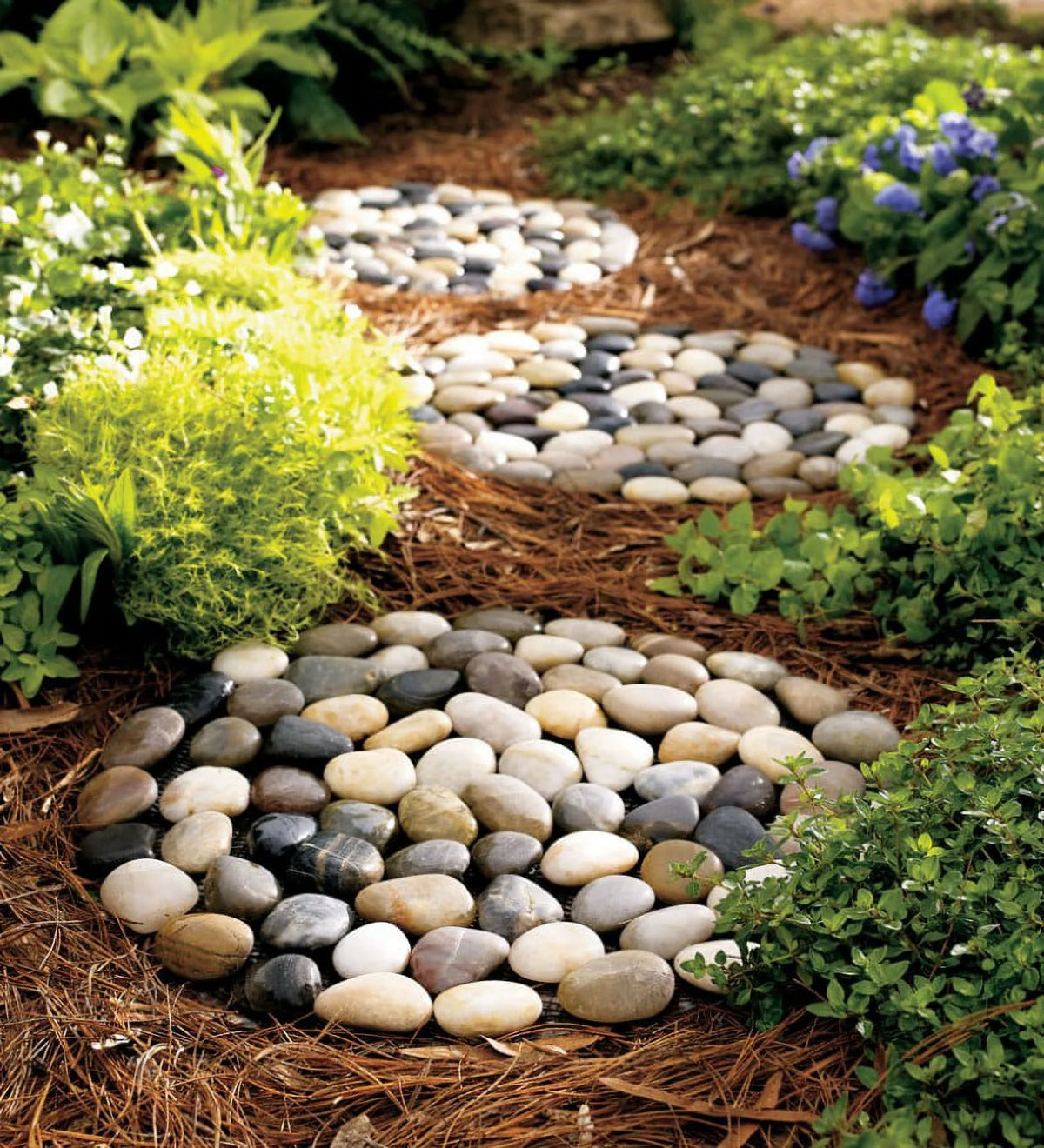 Set of 3 Natural River Rock Stepping Stones R898967