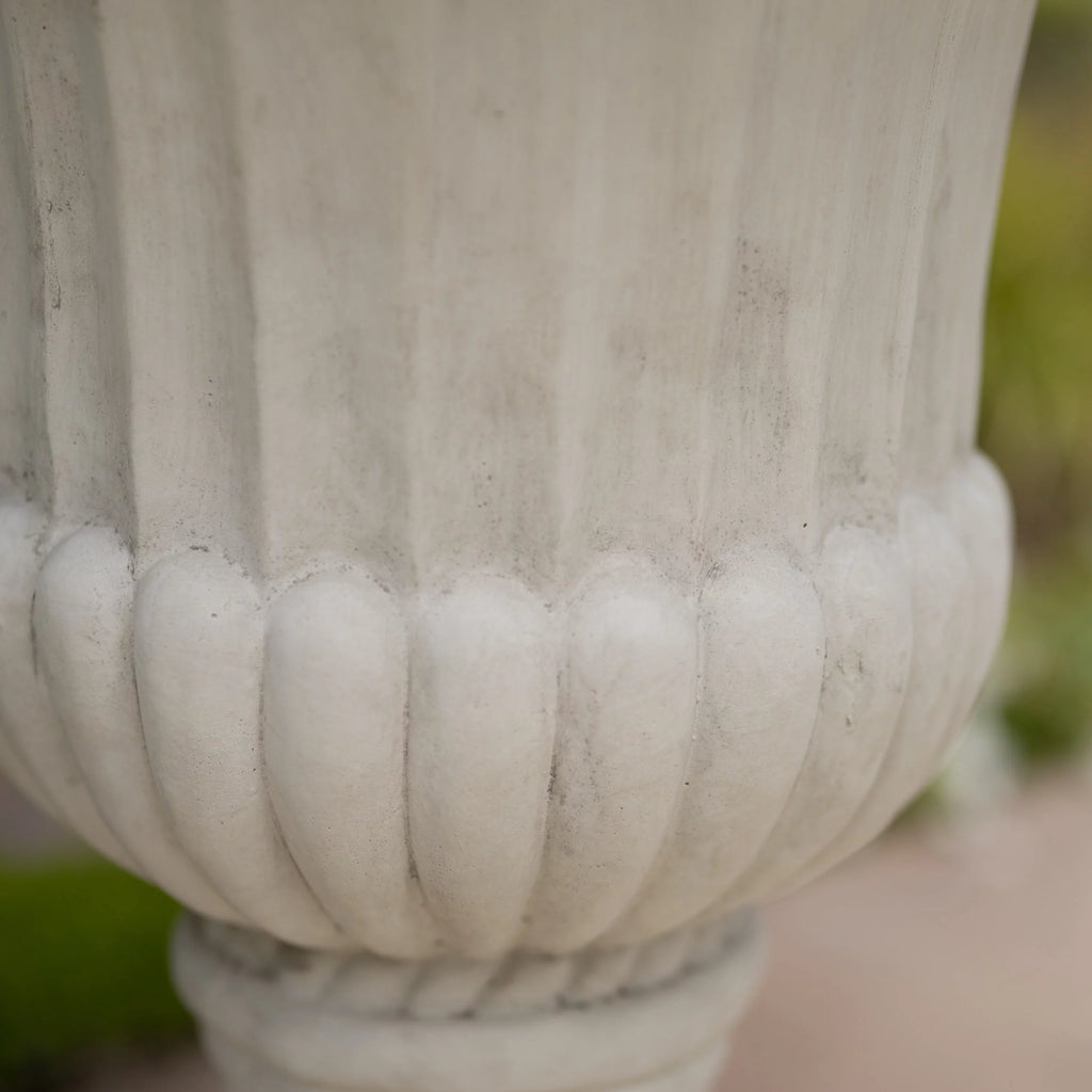Antique White Concrete Urn Planter M268