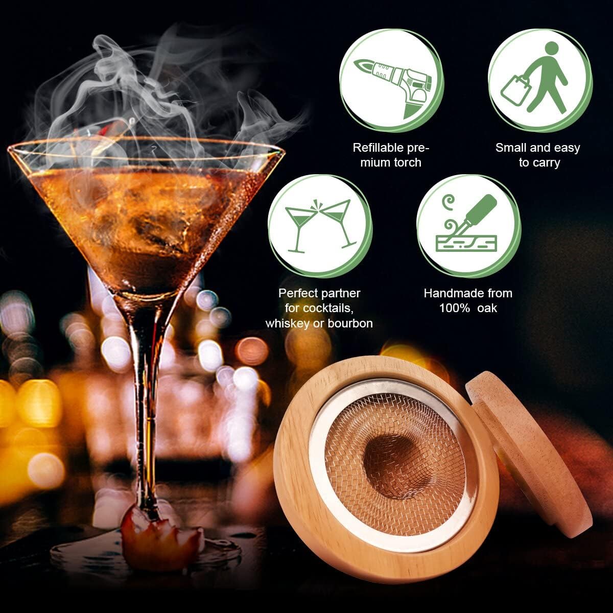 Cocktail Smoker Kit with Torch & 4 Flavors of Wood Chips, Pack of 2 H740