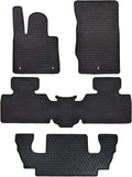 Black 3 Rows Rubber Car Floor Mats E398975