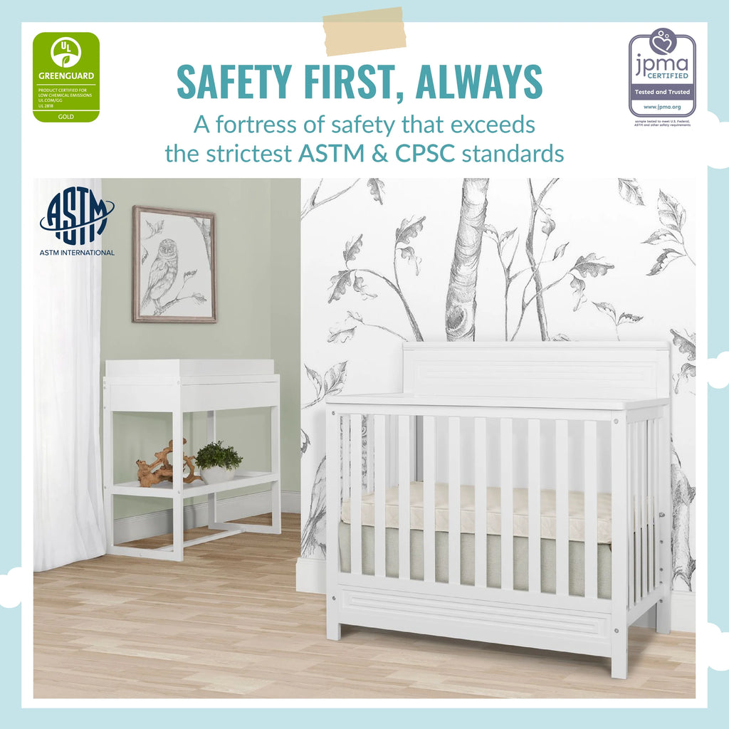 White 4-in-1 Convertible Mini Crib K347
