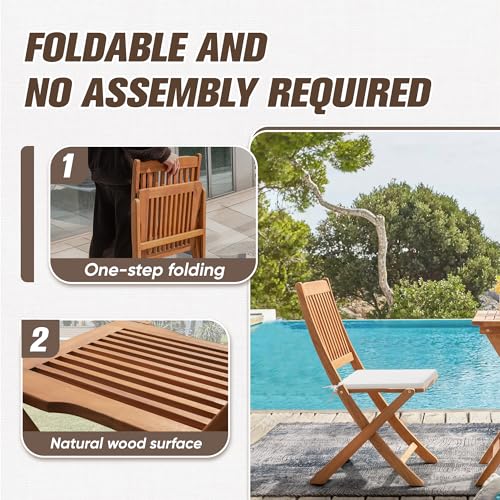3 Piece Acacia Wood Folding Patio Bistro Set C7325