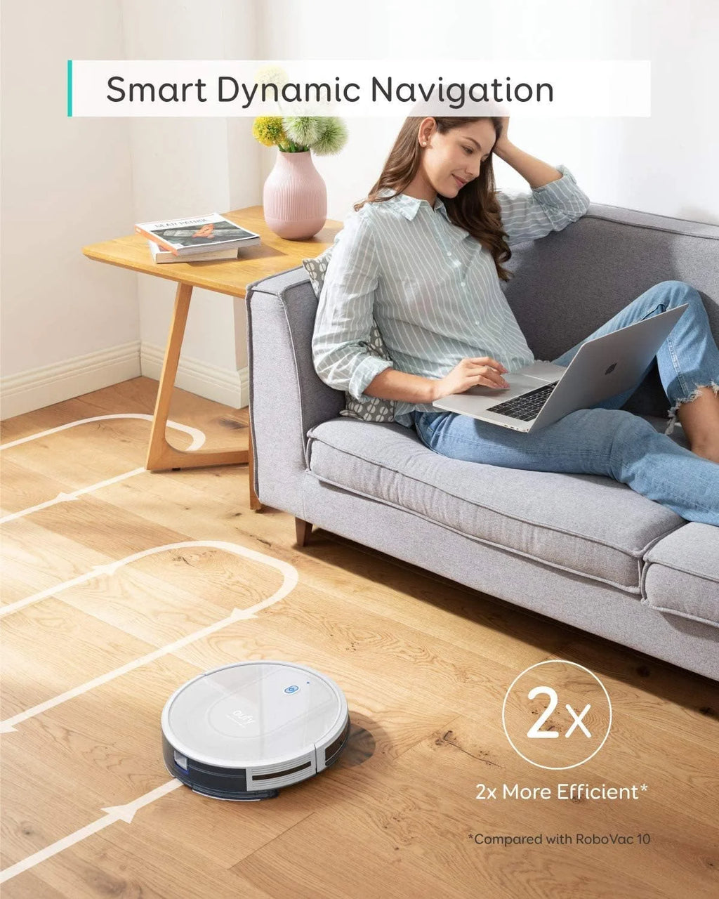 Robotic Vacuum Cleaner 2-in-1 Sweep, mop -WHITE P1814