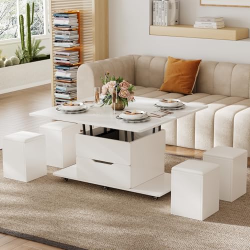 Black Lift-Top Coffee Table with Hidden Storage Y5458