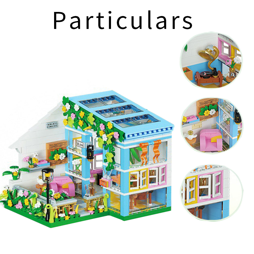 DIY Miniature Dollhouse Kit with Furniture and Flowers, 1:24 Scale E5439