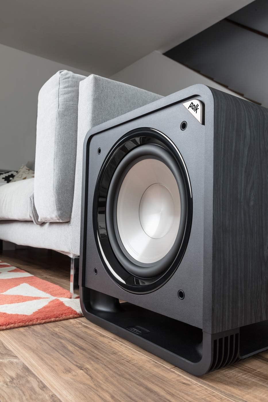 Powered Subwoofer with 12” Woofer, 400W Amp, Washed Black Walnut F7740
