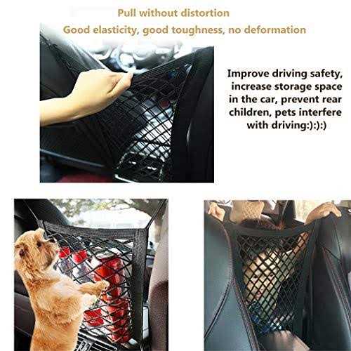 Dog Car Net Barrier with Mesh Organizer Storage Bag V263