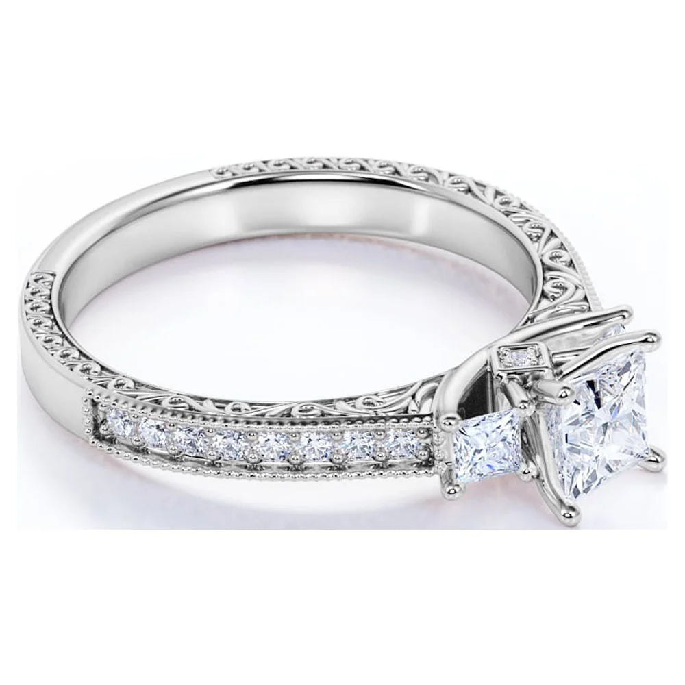 10K White Gold Princess Cut Diamond Engagement Ring M615902