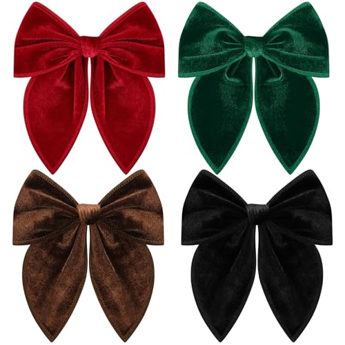 4 Pcs Velvet Hair Bows W215