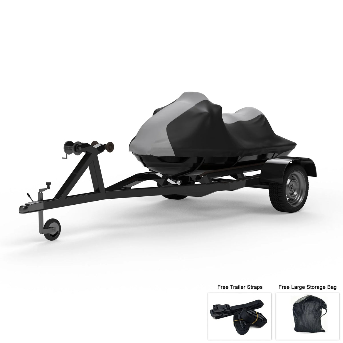 Gray Trailerable Jet Ski Cover with Trailer Straps and Storage Bag B53029
