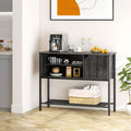 Black Kitchen Sideboard with Storage Buffet Cabinet Coffee Bar Console Table X9358