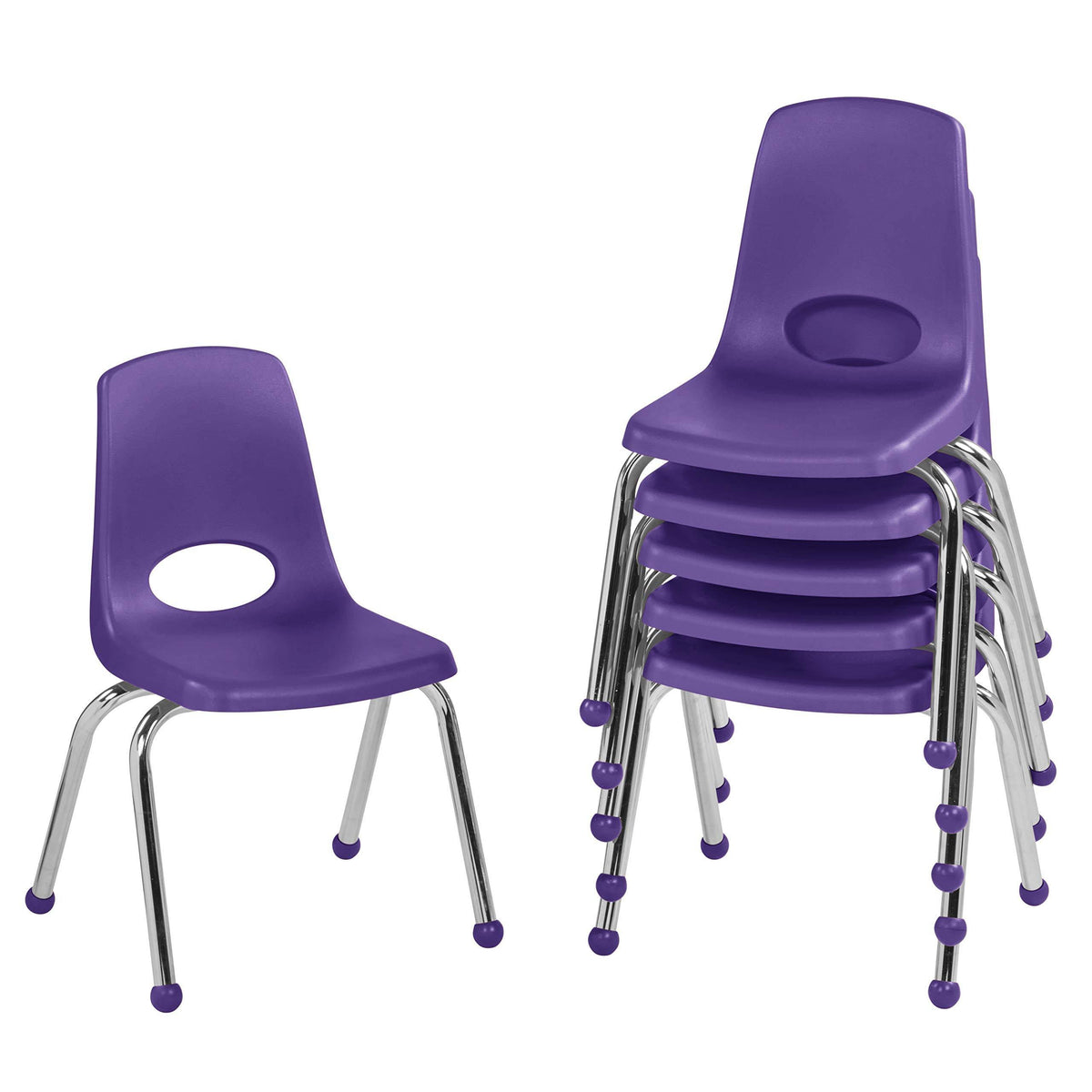 14in Stack Chair 6-Pack Purple I9292
