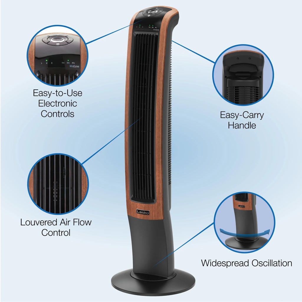 Black Oscillating Tower Fan P54881