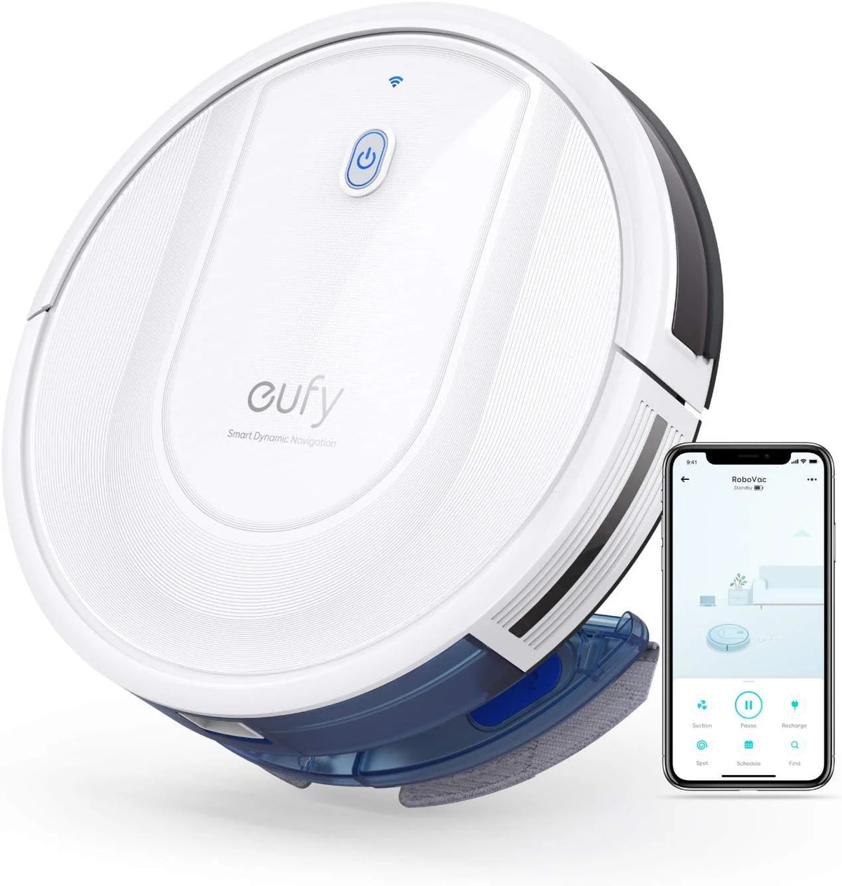 Robotic Vacuum Cleaner 2-in-1 Sweep, mop -WHITE P1814