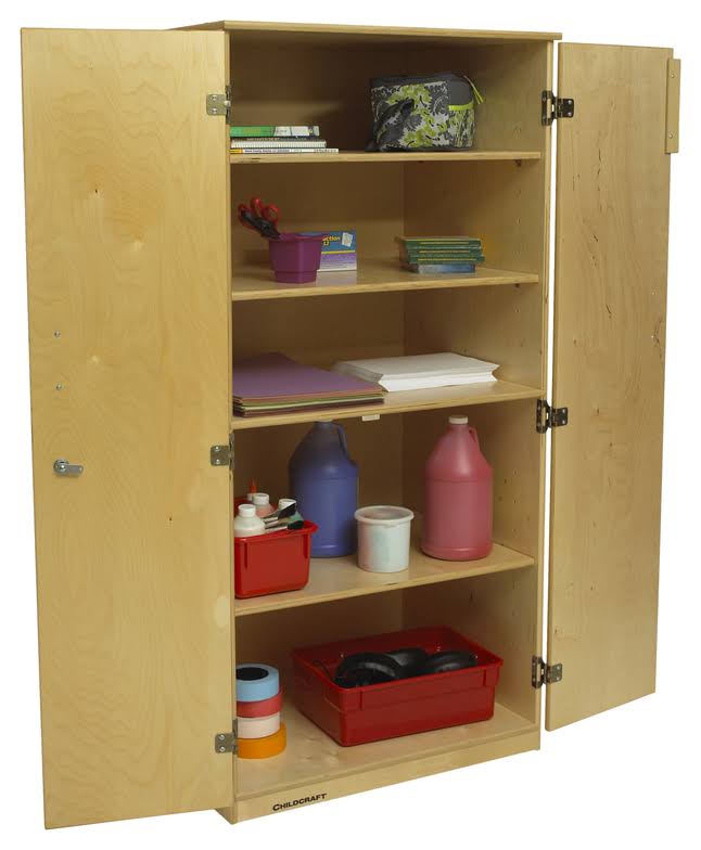 Beige 2 Door Locking Classroom Cabinet P2031