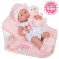 15 inch All-Vinyl Baby Doll In Pink And White With Deluxe Accessories E305