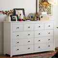 White Wood Dresser with 10 Deep Drawers J28186