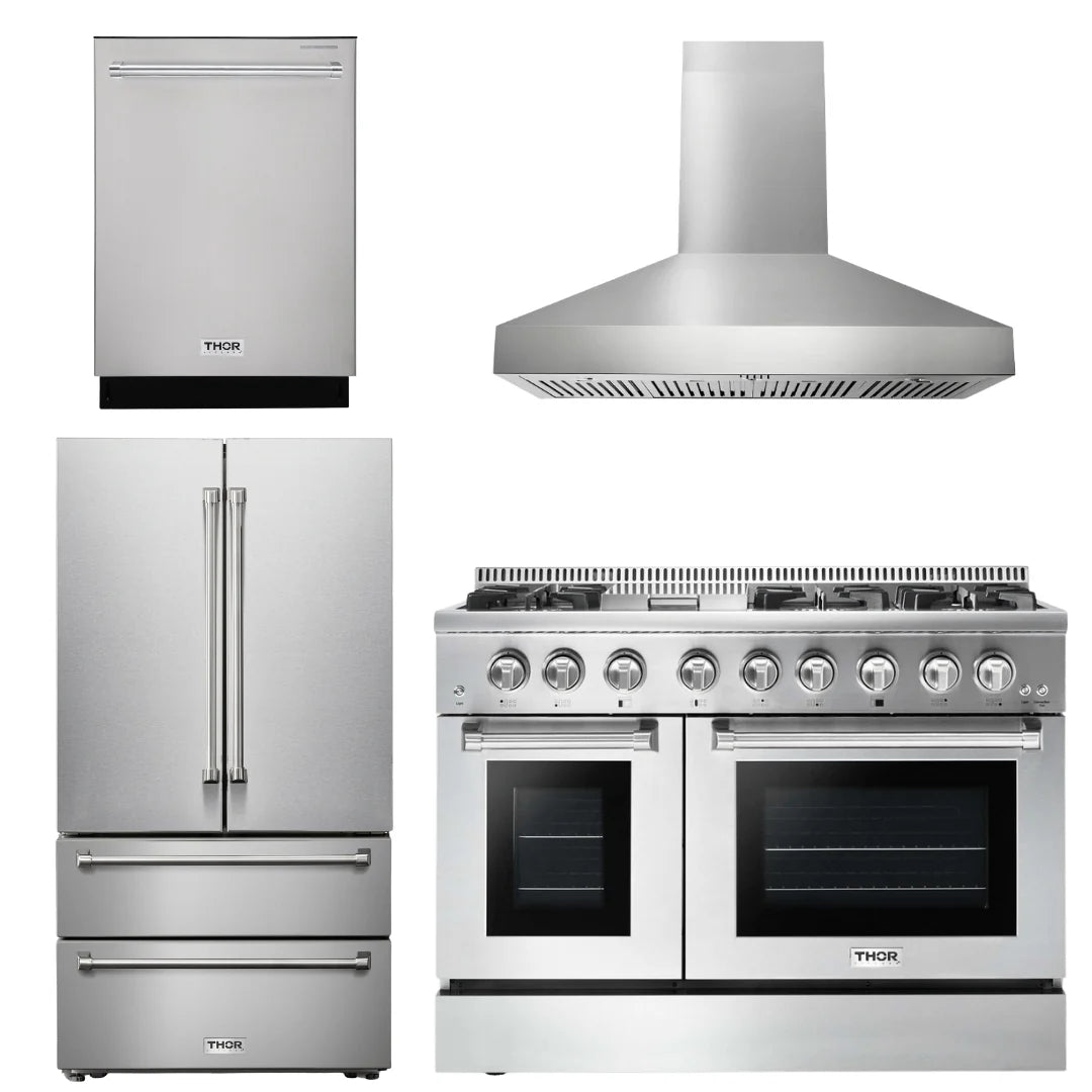 48 Dual Fuel Range, Range Hood, Refrigerator, Dishwasher Q25403