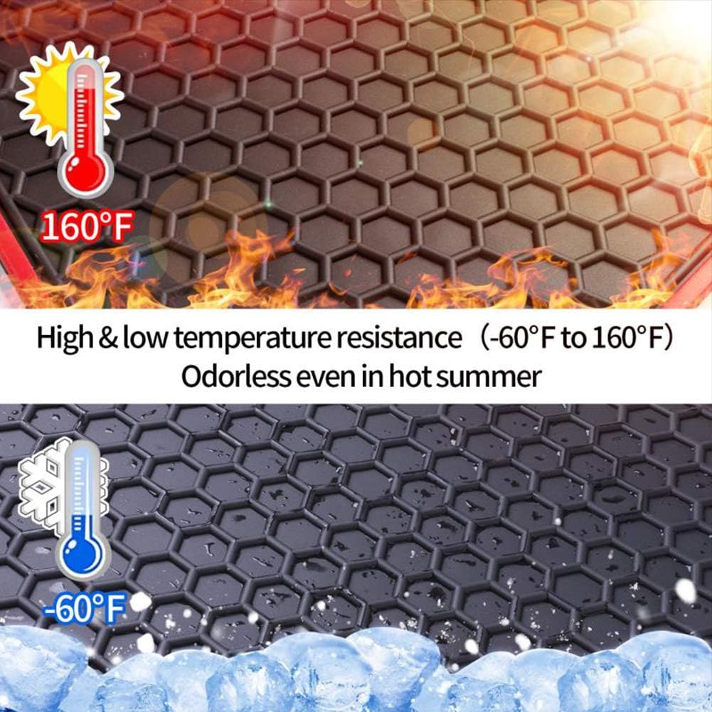 Black 3 Rows Rubber Car Floor Mats E398975