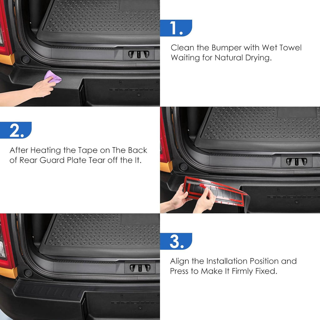 Black Scratch Resistant Car Bumper Guard Pack of 2 V379911