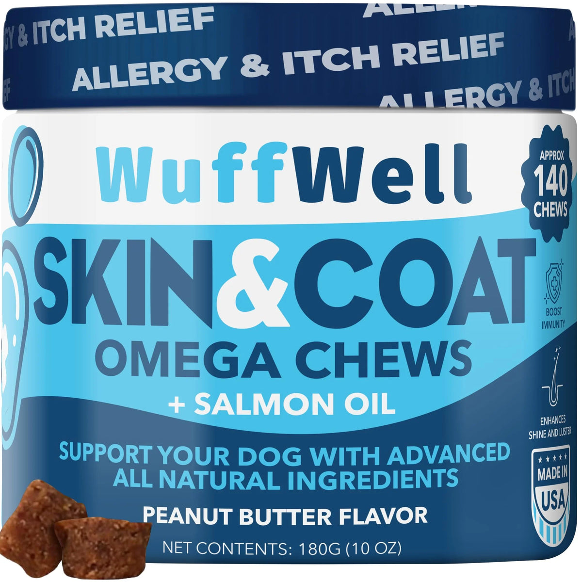 Omega 3 for Dogs with Salmon Oil 140ct Dog Skin and Coat Supplement Q380423