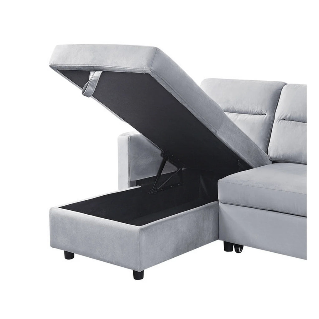 Gray Reversible Sleeper Sofa with Chaise S6485