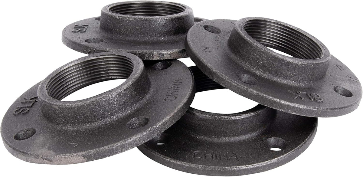 2 Inch Malleable Cast Iron Floor Flange 4 Pack, Steel Grey L83405