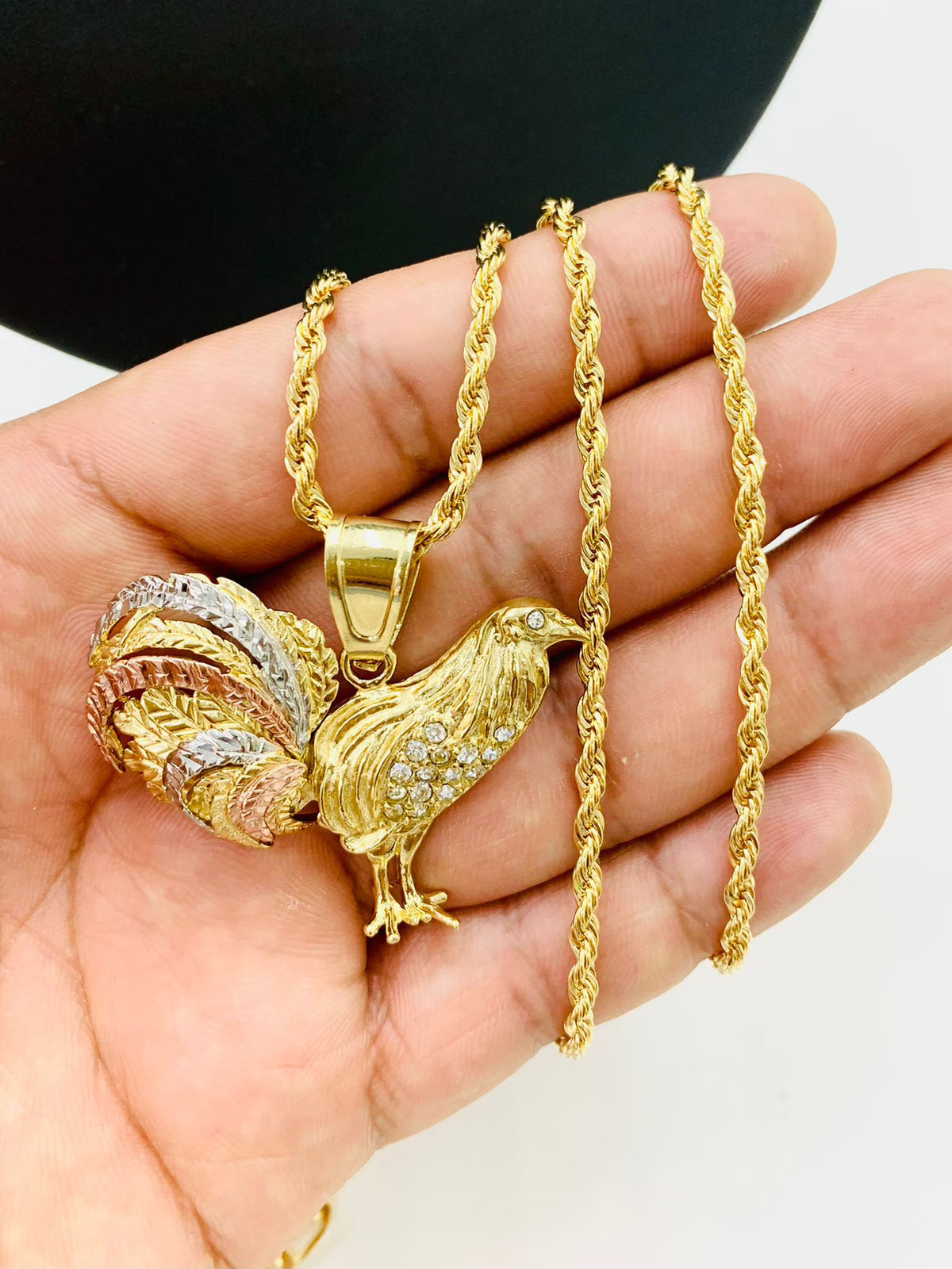 18K Gold Filled Chicken Rooster Pendant Necklace 24" G347310
