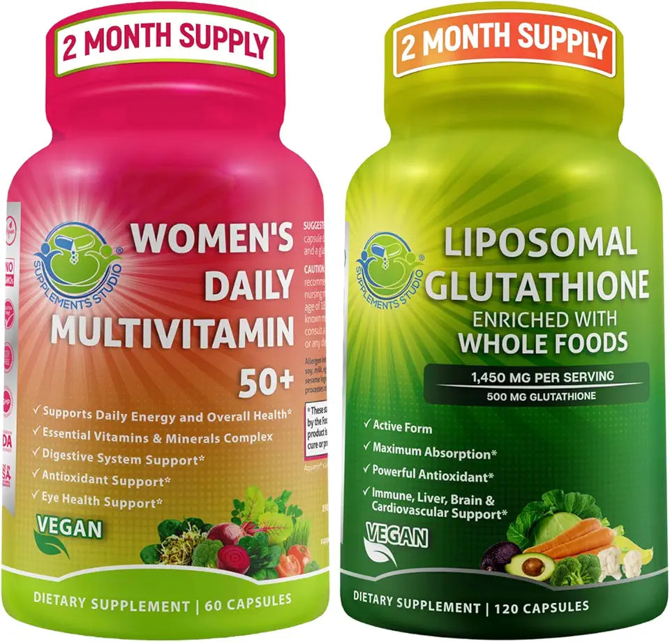Women's Daily Multivitamin 50 Plus Liposomal Glutathione 500mg Supplement D2354