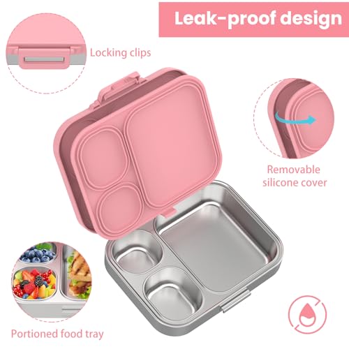 Stainless Steel 3-Compartment Leakproof Lunch Box I3828