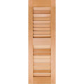 12 in. x 53 in. Exterior Real Wood Louvered Shutters Pair Unfinished U900540