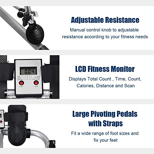 Hydraulic Rowing Machine with LCD Monitor and Adjustable Resistance O9877