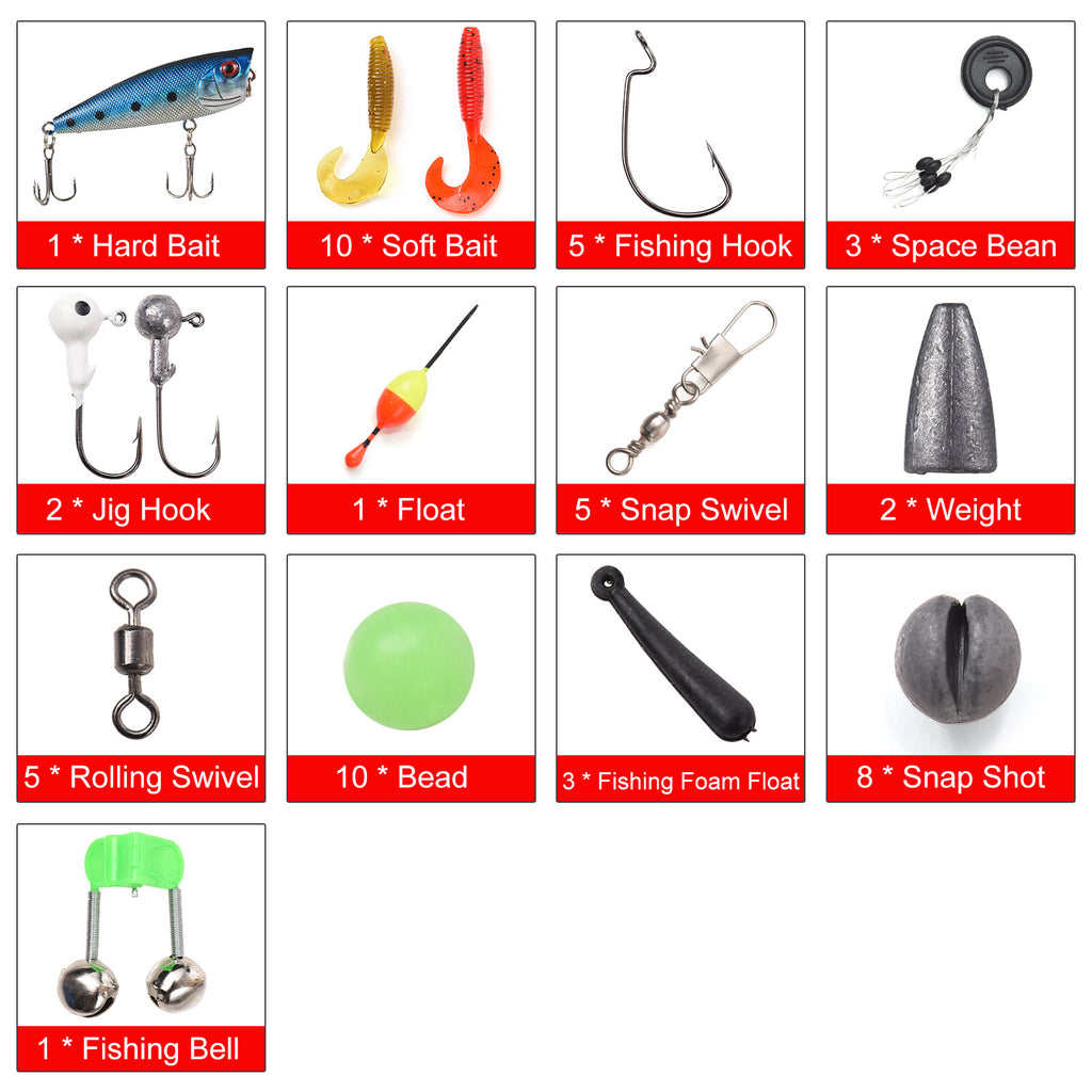 Kids Fishing Rod and Reel Combo Telescopic Casting Rod with Spincast Reel and Carry Bag D140