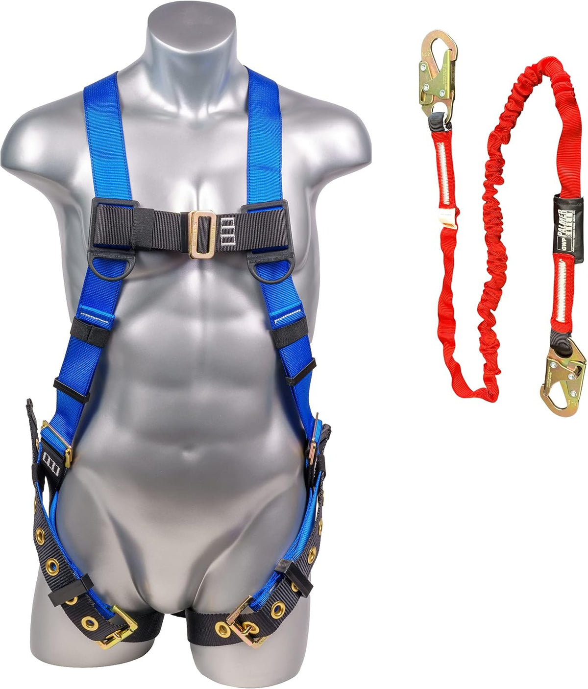Full Body Safety Harness with 6' Safety Lanyard, Pack of 2 L809
