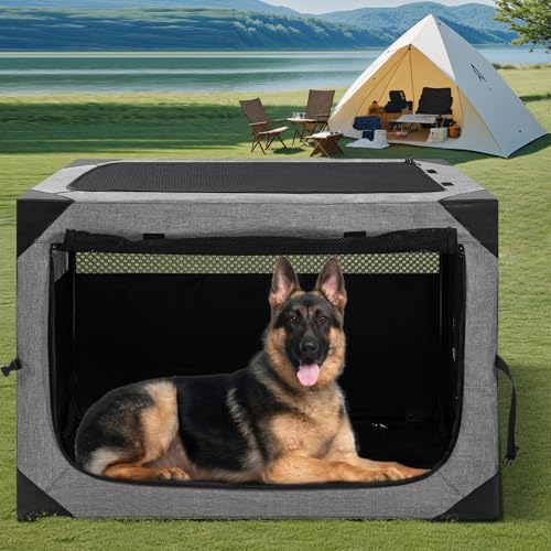 30 Inch Light Grey Collapsible Soft Dog Crate R94297
